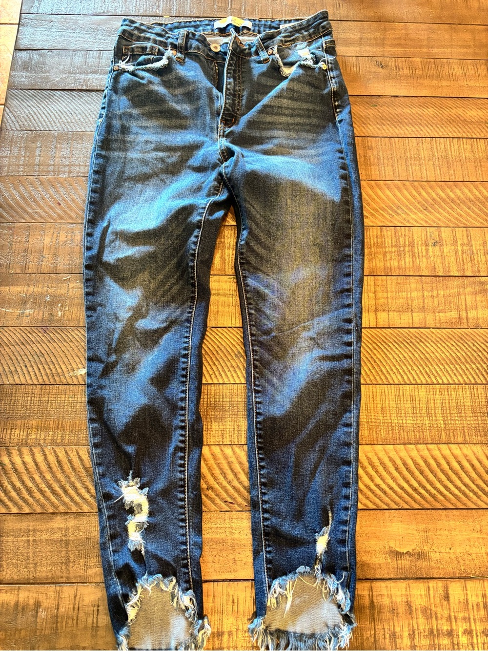 KanCan Distressed Dark Blue High-Rise Skinny Jeans